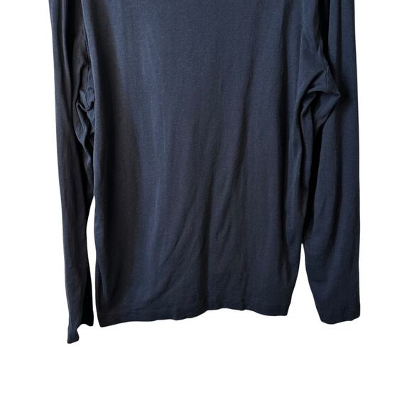 Theory Mens Miller Turtleneck Pima Cotton Alpaca Blend Long Sleeve Tee Blue L - Picture 7 of 11